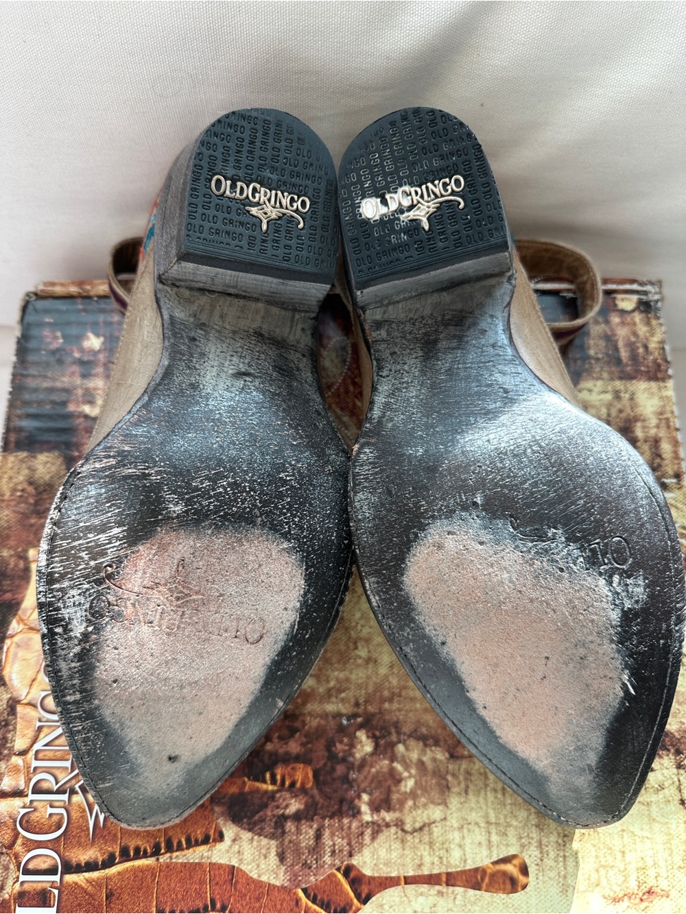 Old Gringo “Deborah Tico” Beige Leather Floral Embroidered T-Strap Bootie - Picture 5 of 9